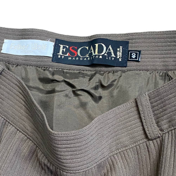 Vintage 80s Escada Womens High Waisted Wool Ribbed Pencil Skirt 10 - Picture 3 of 7